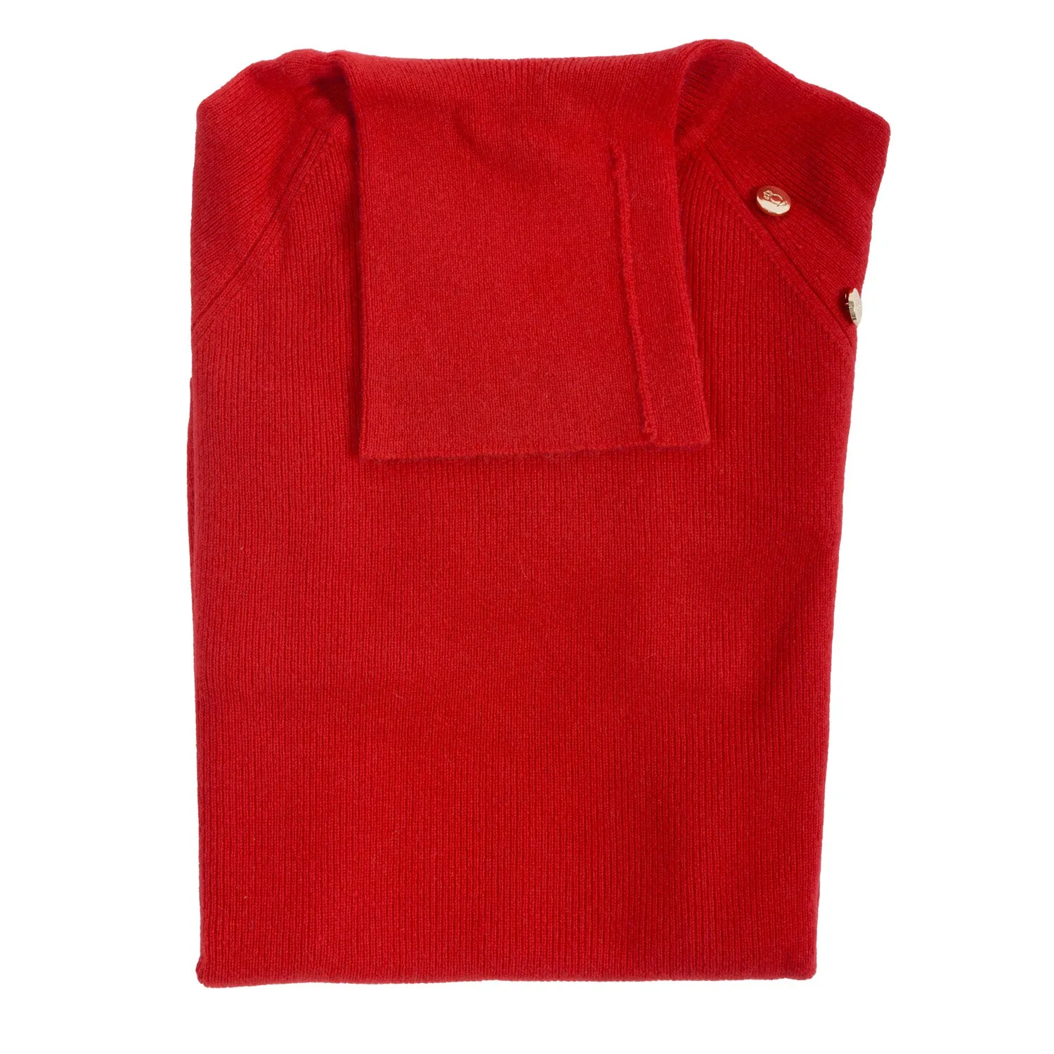 100% Cashmere Luna Roll Polo Crimson