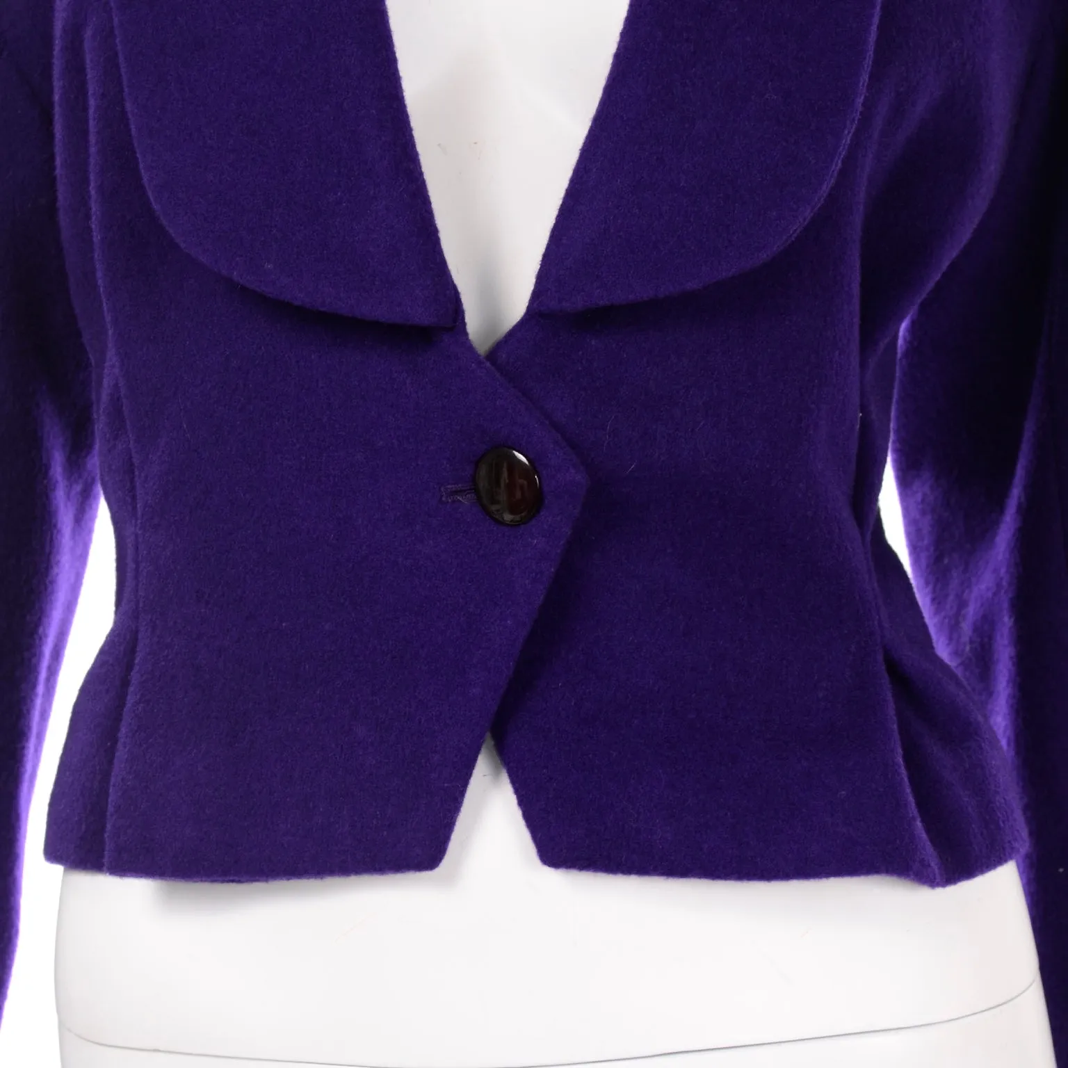 1980s Vintage Deadstock Norma Walters Purple Cashmere Blend Jacket