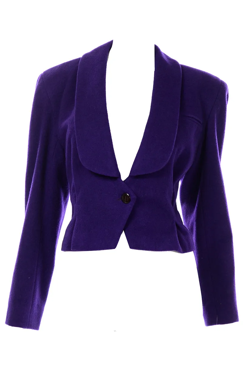 1980s Vintage Deadstock Norma Walters Purple Cashmere Blend Jacket