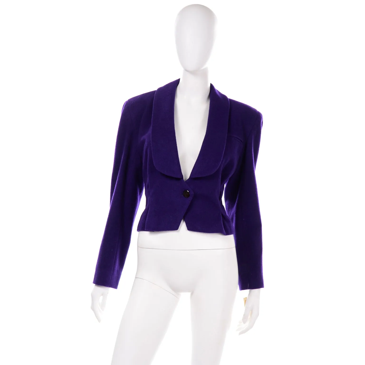 1980s Vintage Deadstock Norma Walters Purple Cashmere Blend Jacket