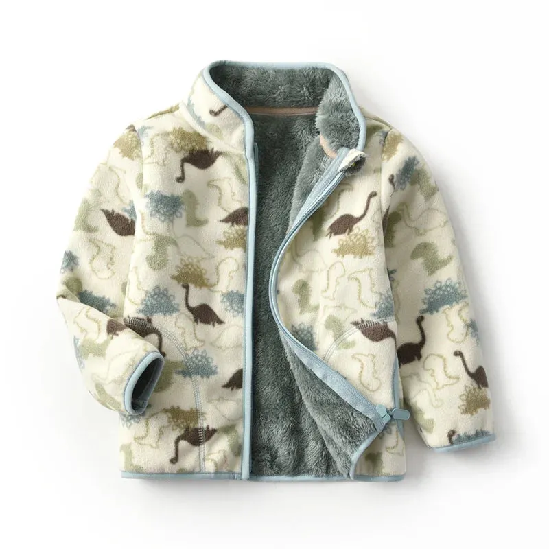 2-8T Camouflage Children Clothing for Boys Girls Winter Autumn Fleece Jackets Zipper Cute Hot Selling Thick Baby Coats