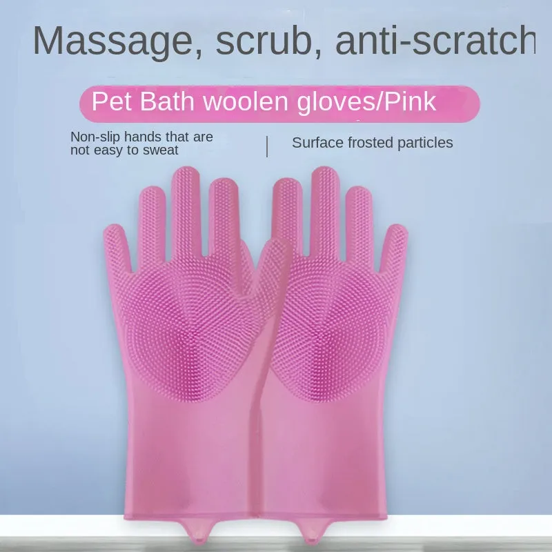 2in1 Pet Grooming Gloves Hair Removal and Massage