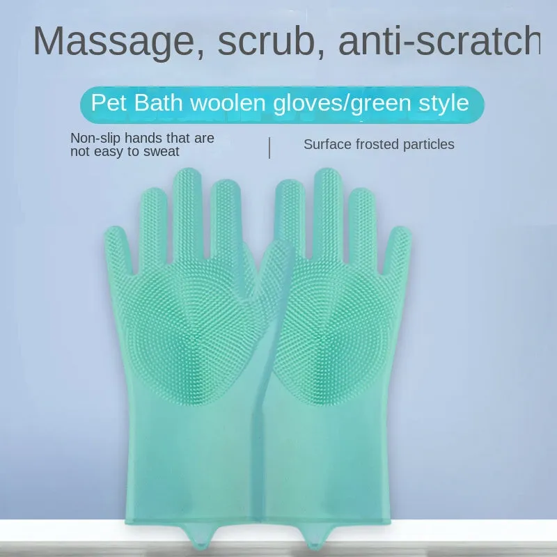 2in1 Pet Grooming Gloves Hair Removal and Massage