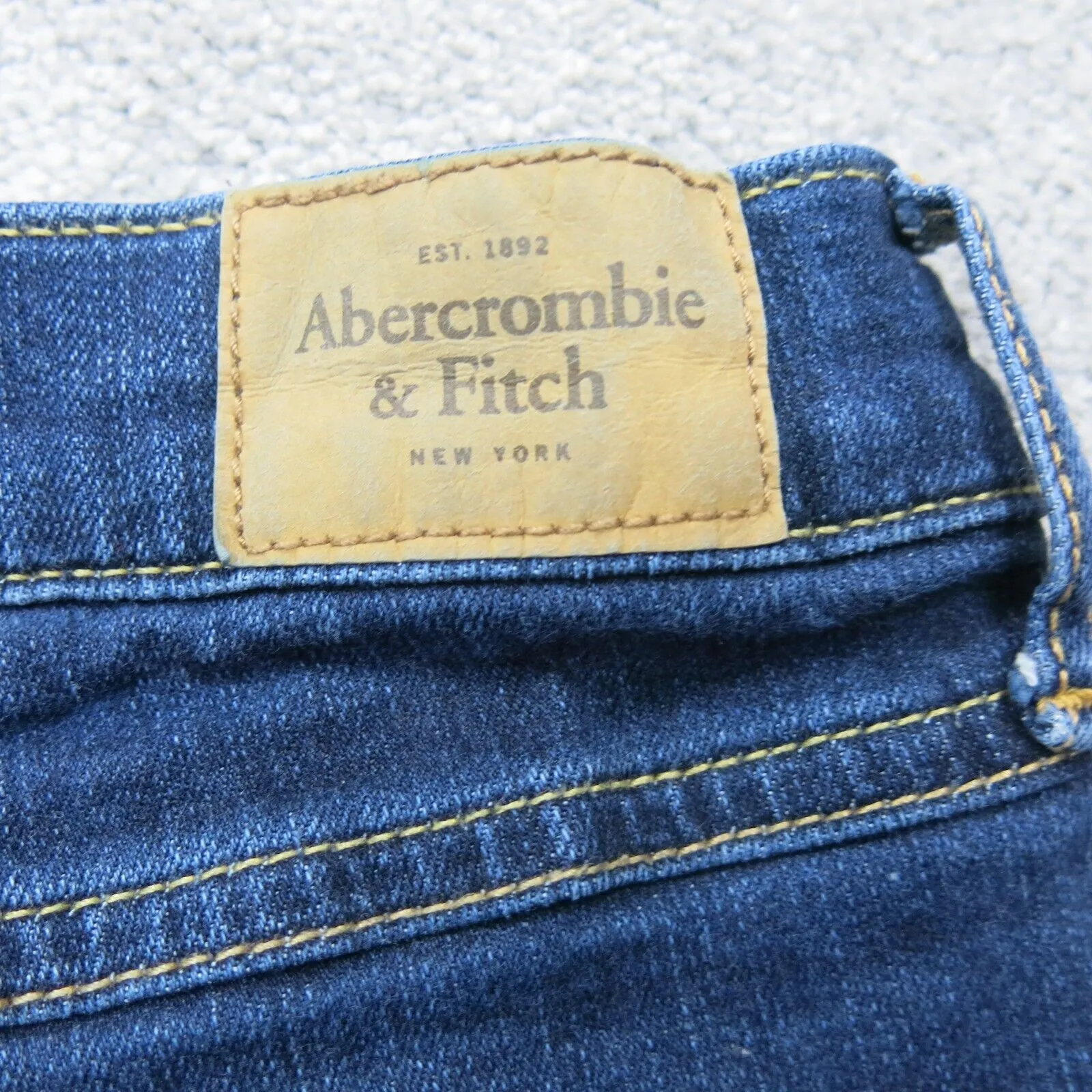 Abercrombie & Fitch Womens Roll Hem Jeans Shorts Denim Mid Rise Blue Size W25