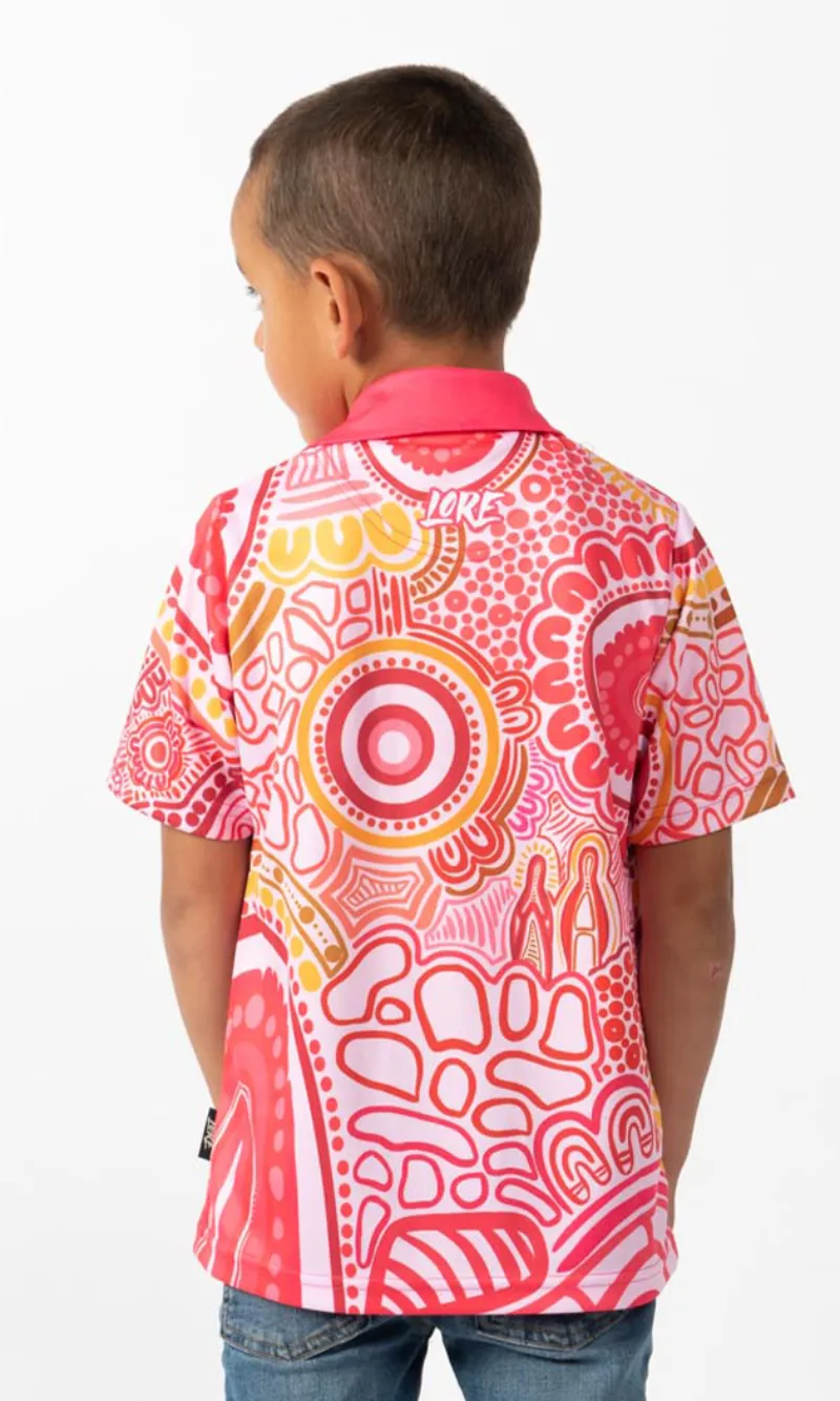 Aboriginal Art Kids Unisex Polo Manu