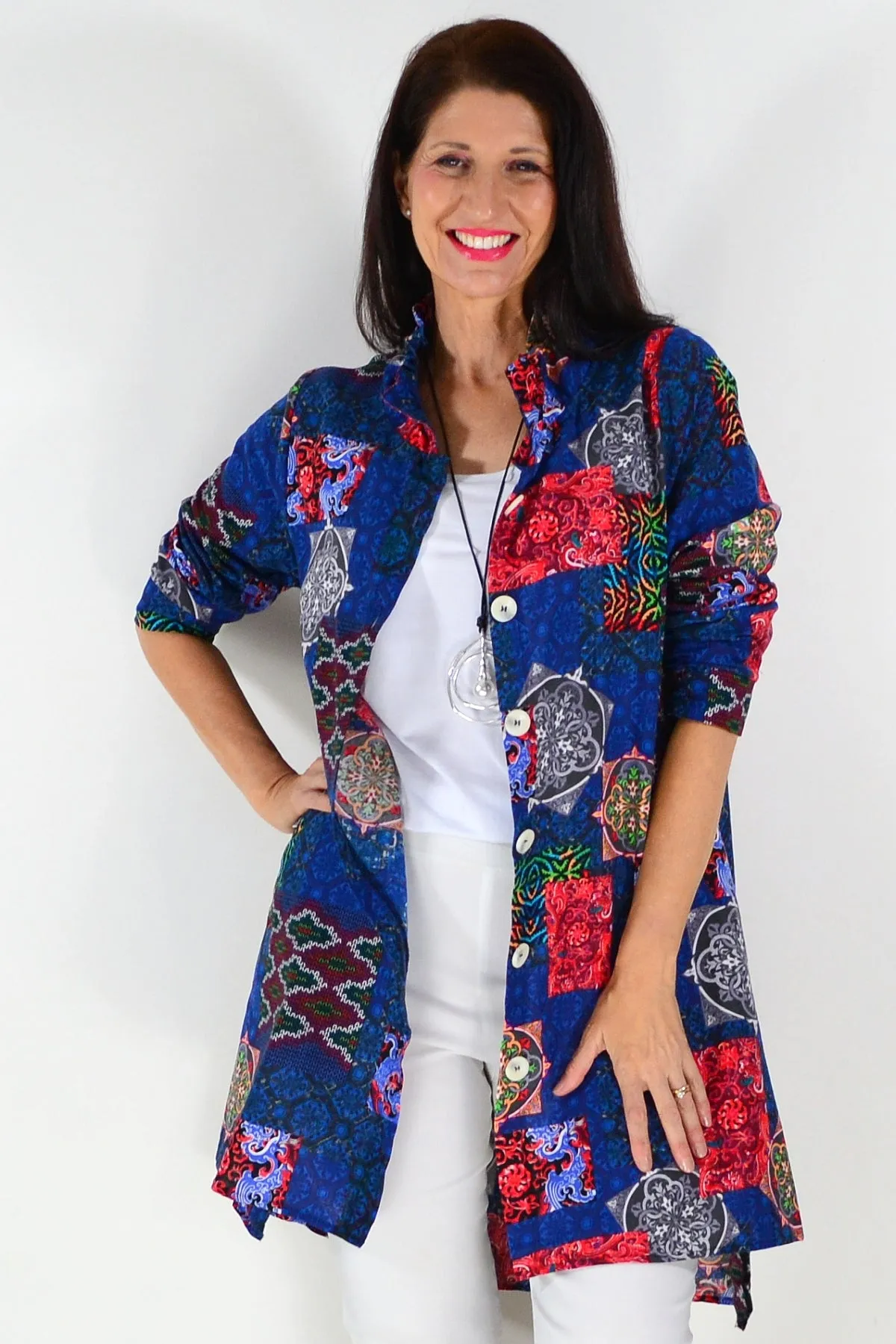 Abstract Navy Tunic Shirt