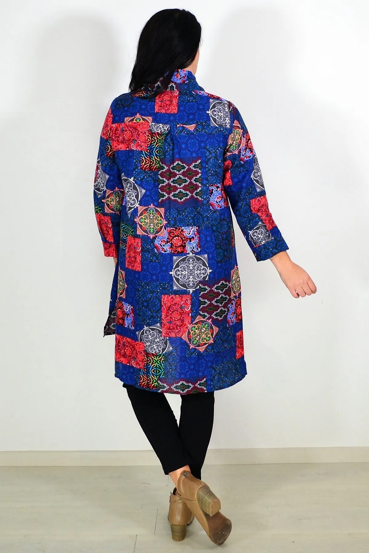 Abstract Navy Tunic Shirt