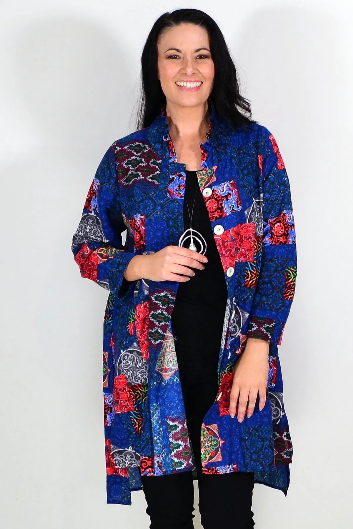 Abstract Navy Tunic Shirt