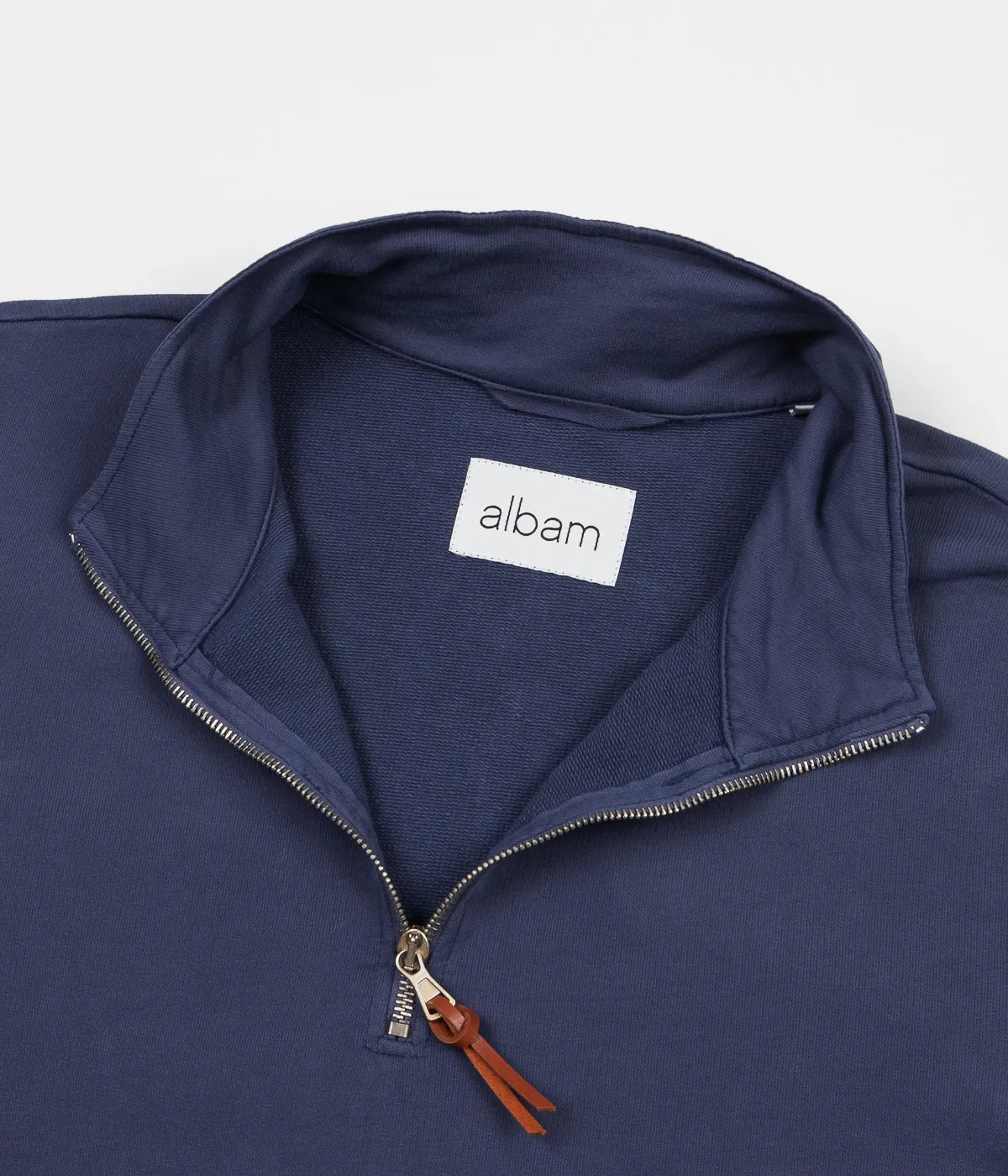 Albam Zipped Jersey Pullover Sweatshirt - Indigo