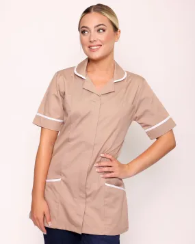 Alcott Ladies Healthcare Tunic - Biscuit / White