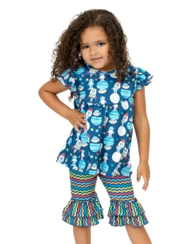 Aliens and friends 2-piece capri set