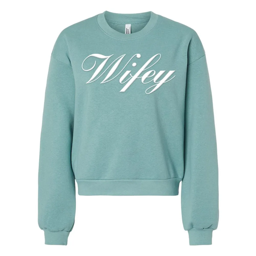 American Apparel 'Wifey' PUFF Cropped Sweatshirt