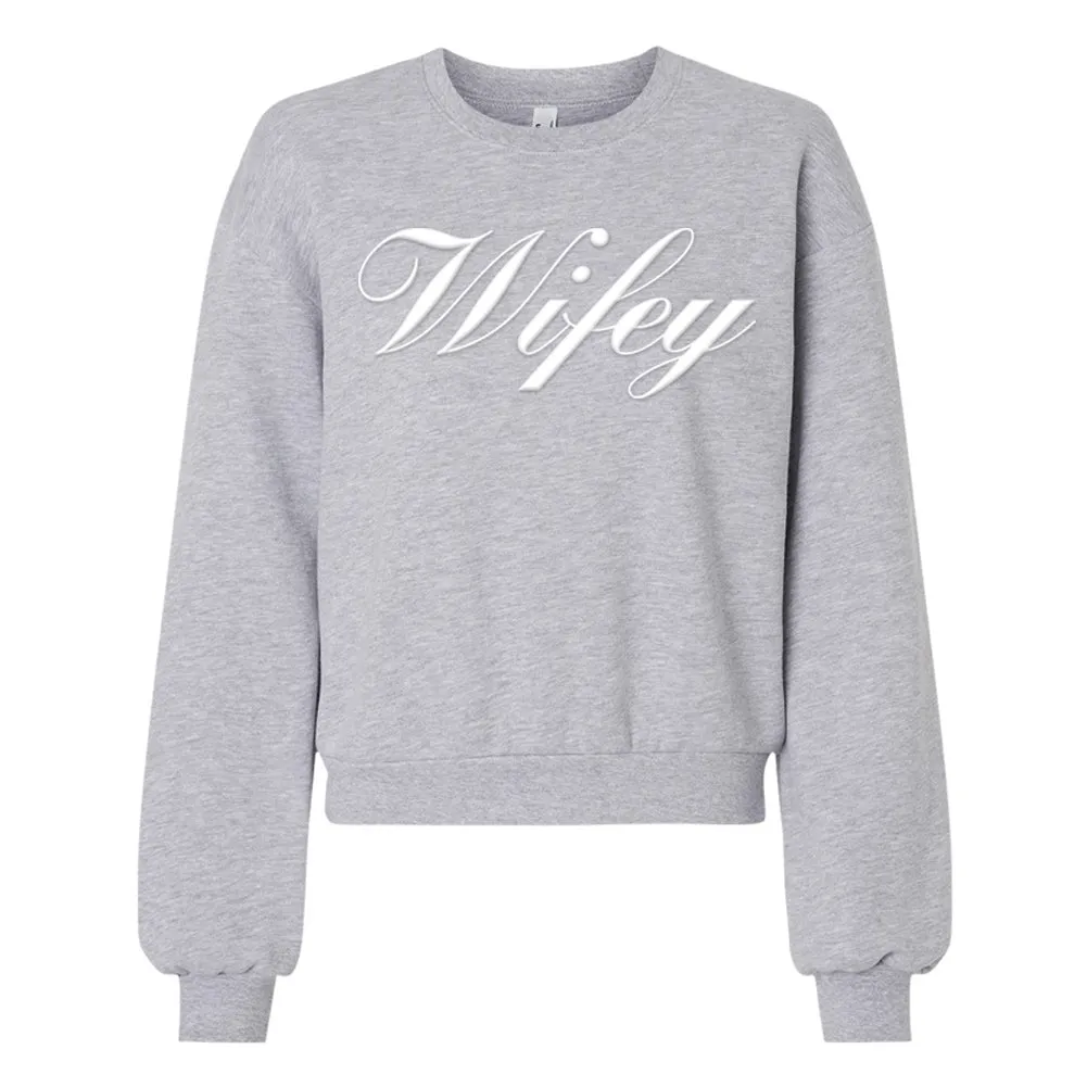 American Apparel 'Wifey' PUFF Cropped Sweatshirt