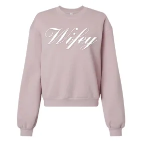 American Apparel 'Wifey' PUFF Cropped Sweatshirt