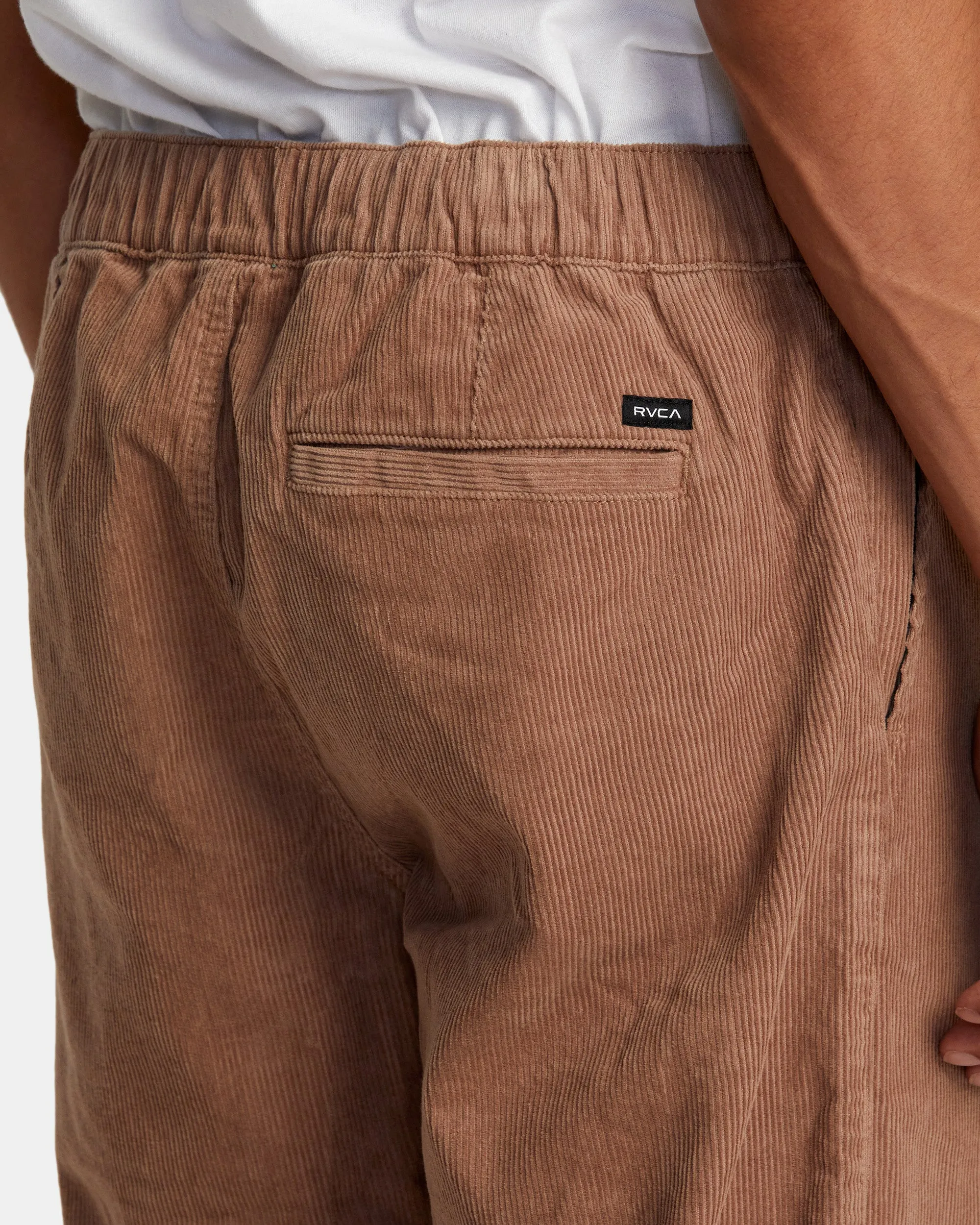 Americana Elastic Waist Cord Pants - Sonora Brown