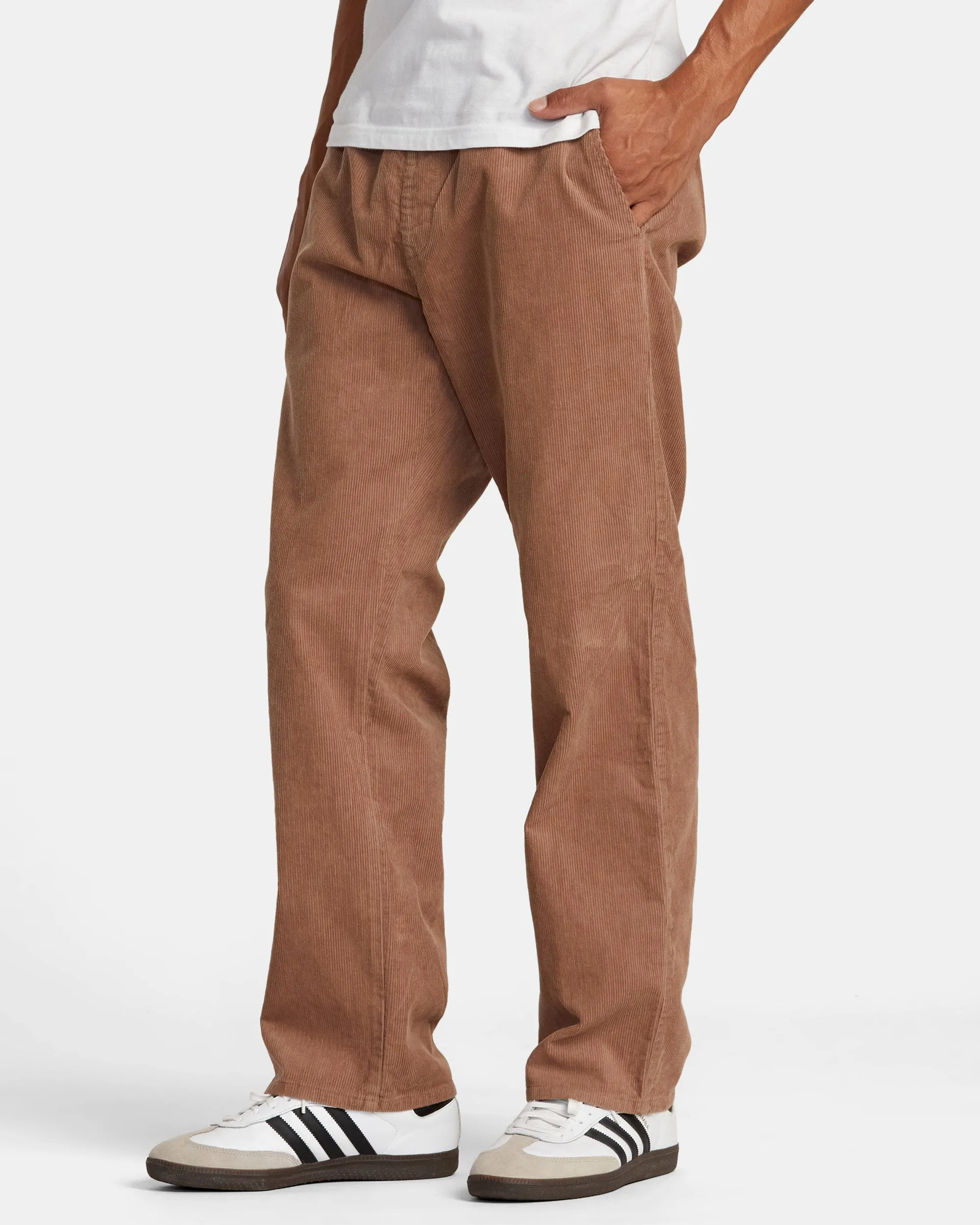 Americana Elastic Waist Cord Pants - Sonora Brown