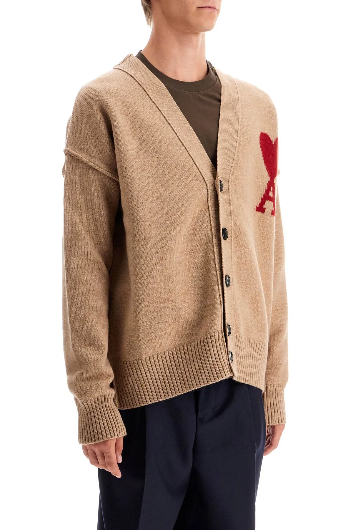 Ami Alexandre Matiussi Ami De Coeur Wool Cardigan (Size - S)