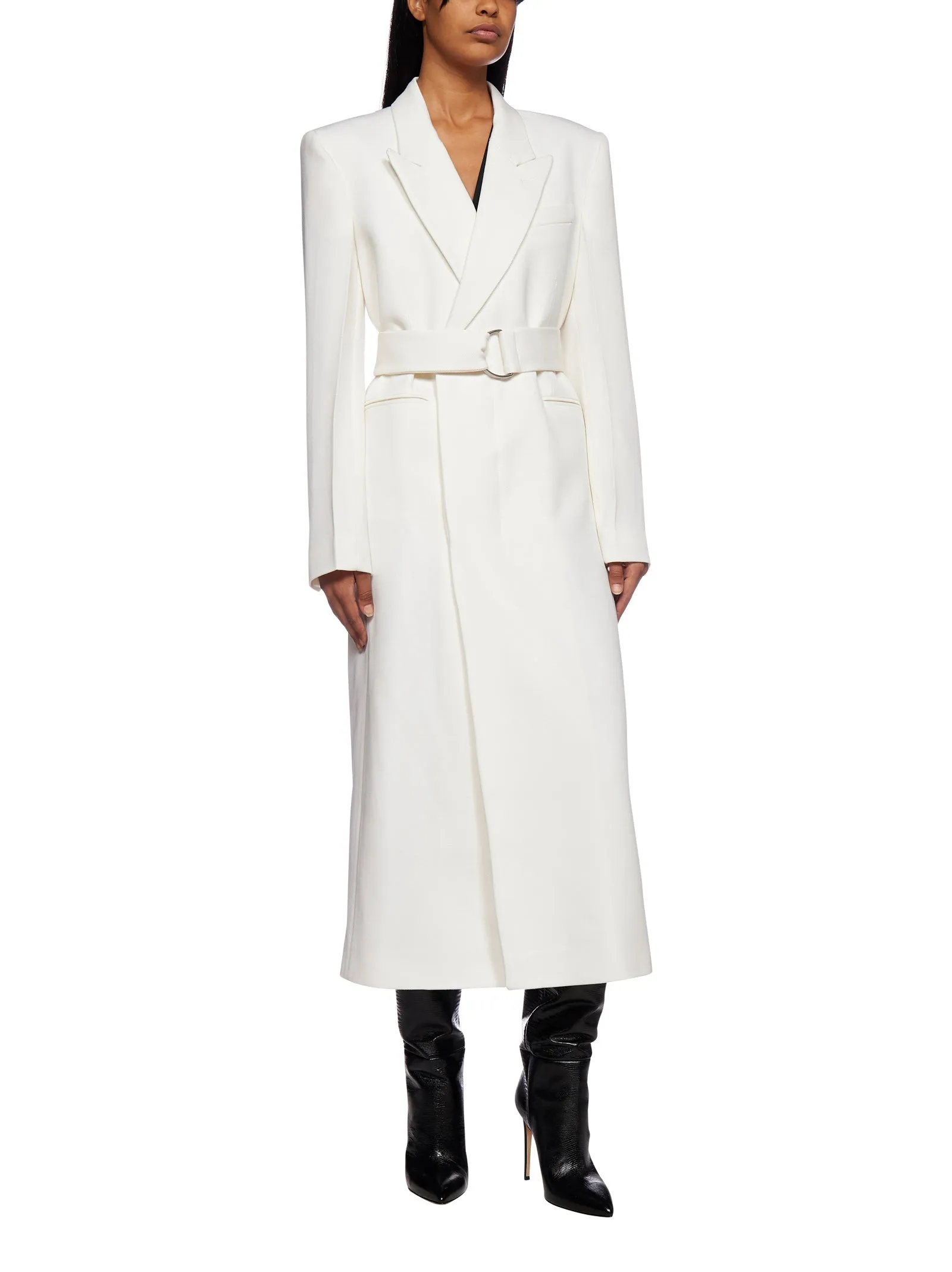 AMI Longline Belted Coat