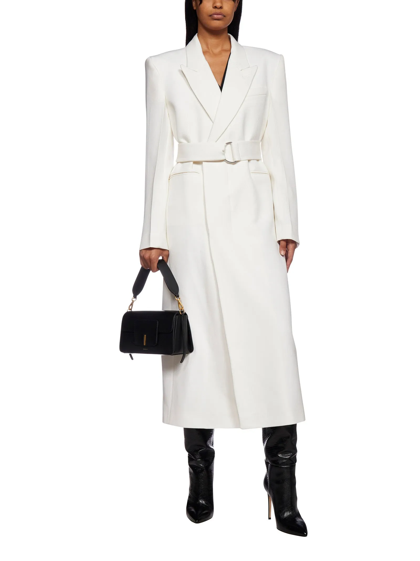 AMI Longline Belted Coat