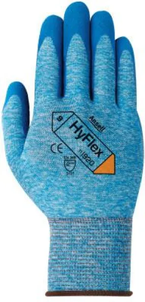 Ansell Hyflex Oil Repellent Gloves, 8, Blue, 104458