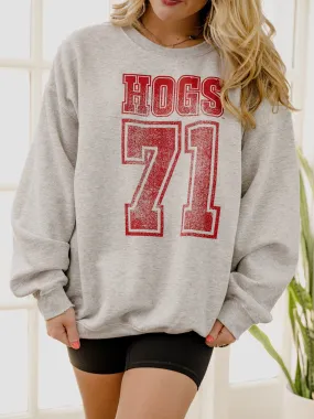 Arkansas Razorbacks Player Ash Gray Thrifted Sweatshirt