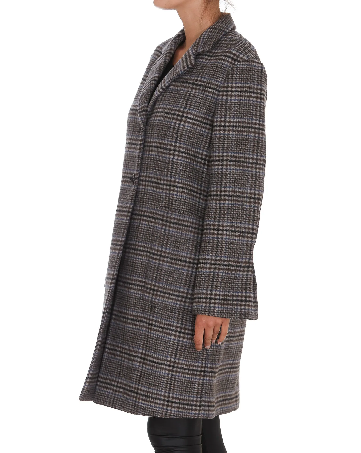 Aspesi Check Pattern Knit Coat