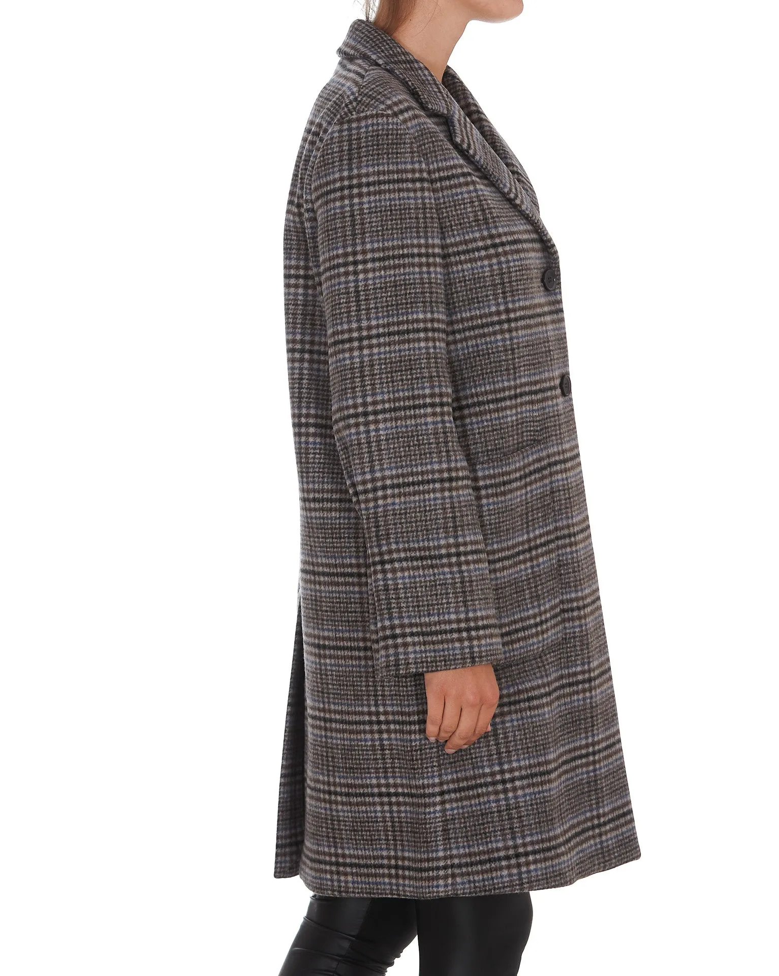 Aspesi Check Pattern Knit Coat