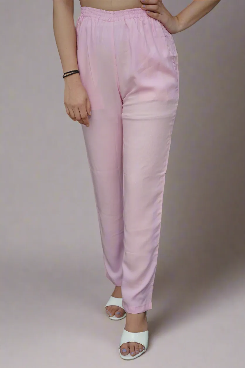 Baby Pink Rayon Kurti Pant