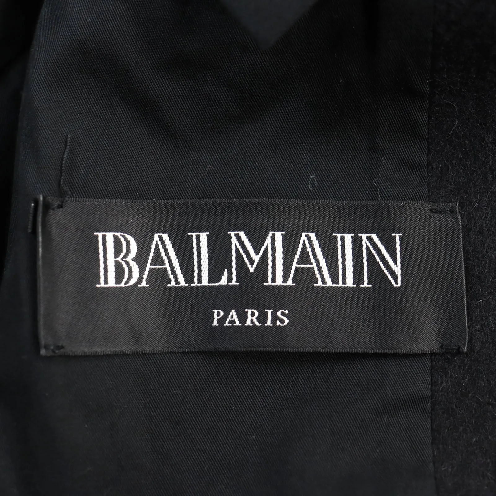 Balmain Wool Emblem Button Double Breasted Coat