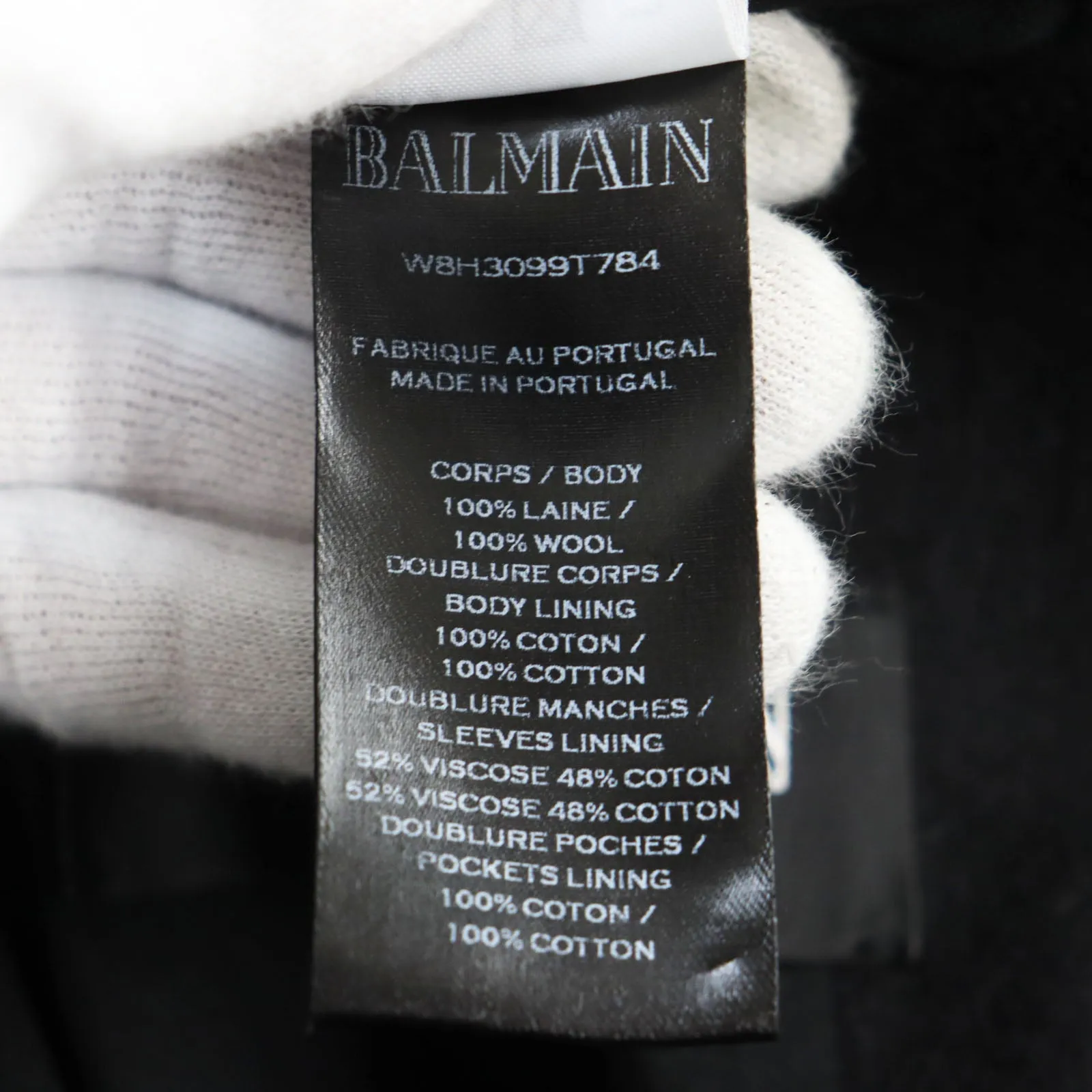 Balmain Wool Emblem Button Double Breasted Coat