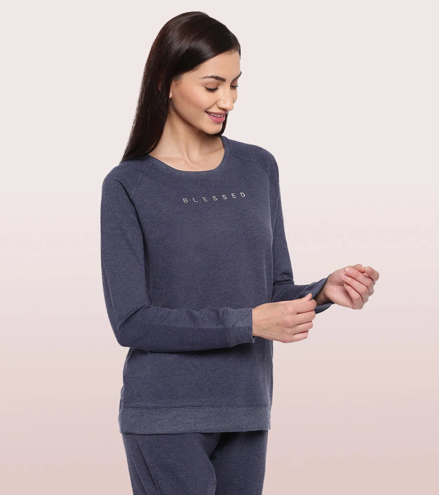 Basic Sweat | Long Sleeve Basic Pop Over Sweatshirt With Mindful Graphic