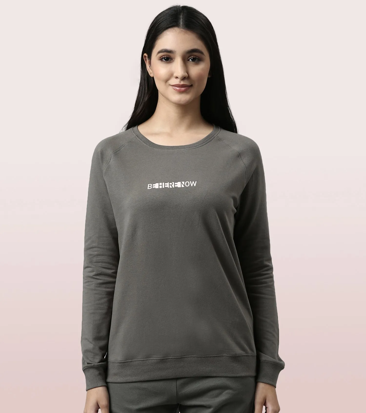 Basic Sweat | Long Sleeve Basic Pop Over Sweatshirt With Mindful Graphic