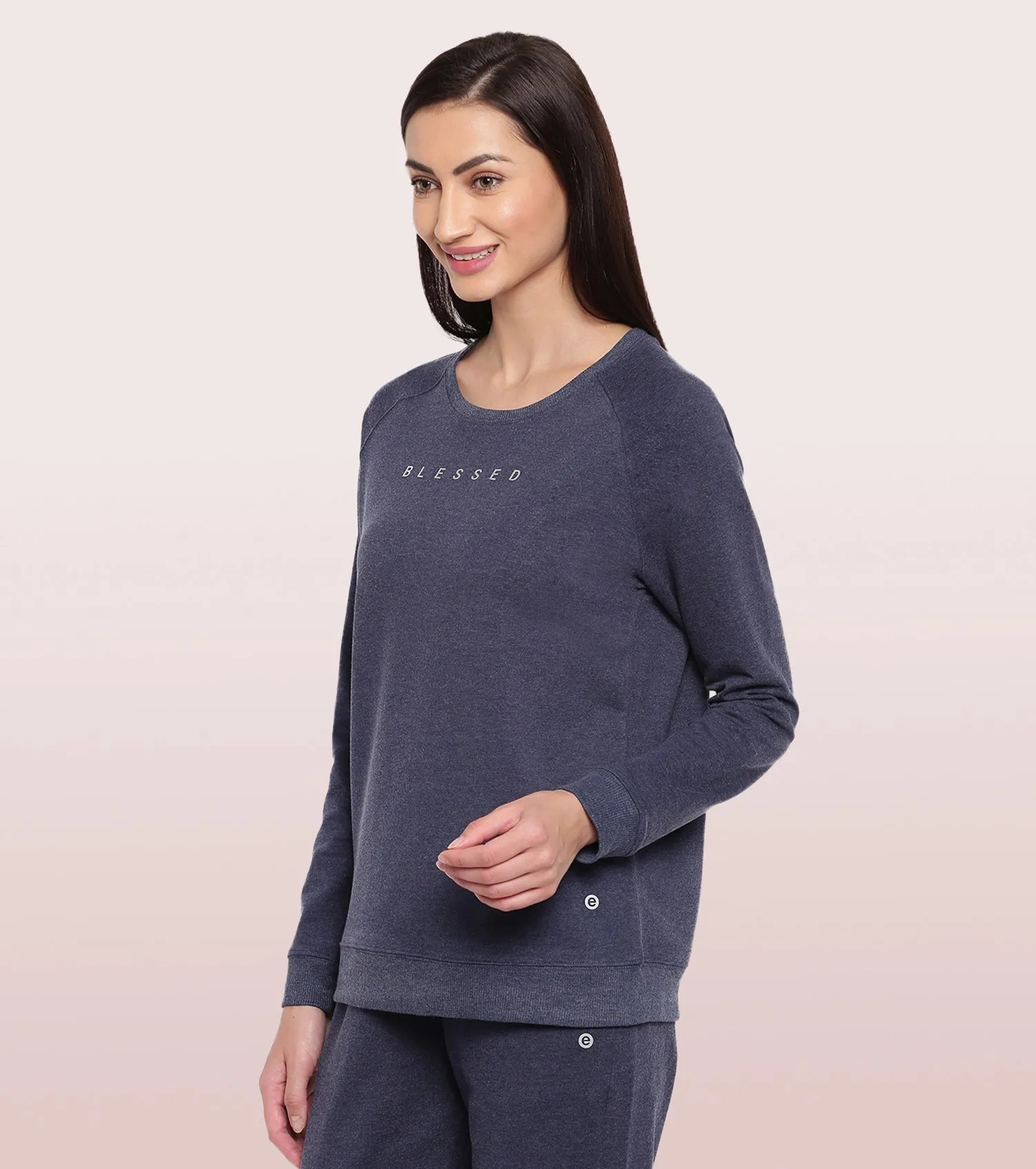 Basic Sweat | Long Sleeve Basic Pop Over Sweatshirt With Mindful Graphic