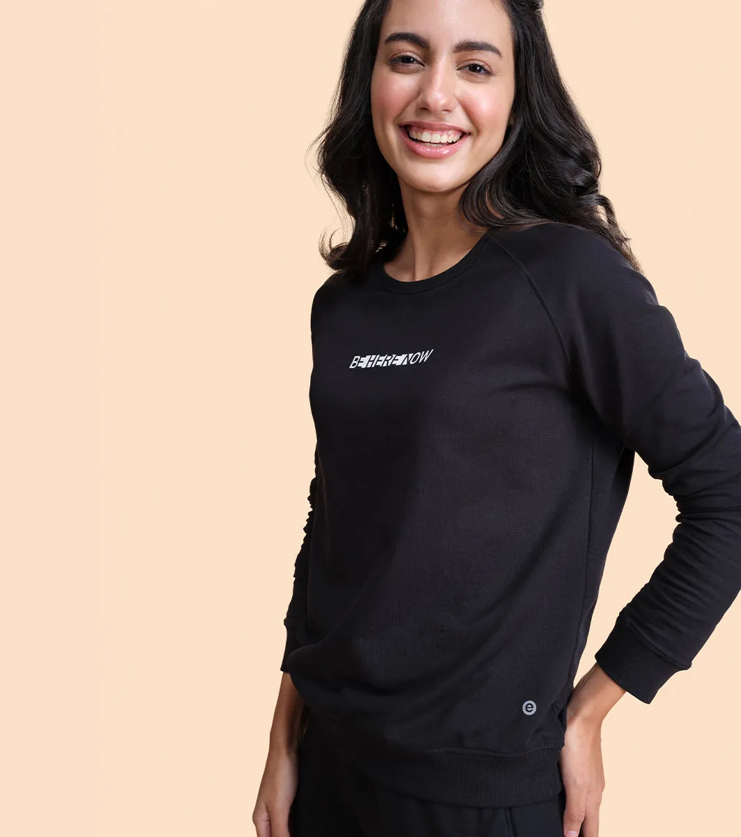 Basic Sweat | Long Sleeve Basic Pop Over Sweatshirt With Mindful Graphic