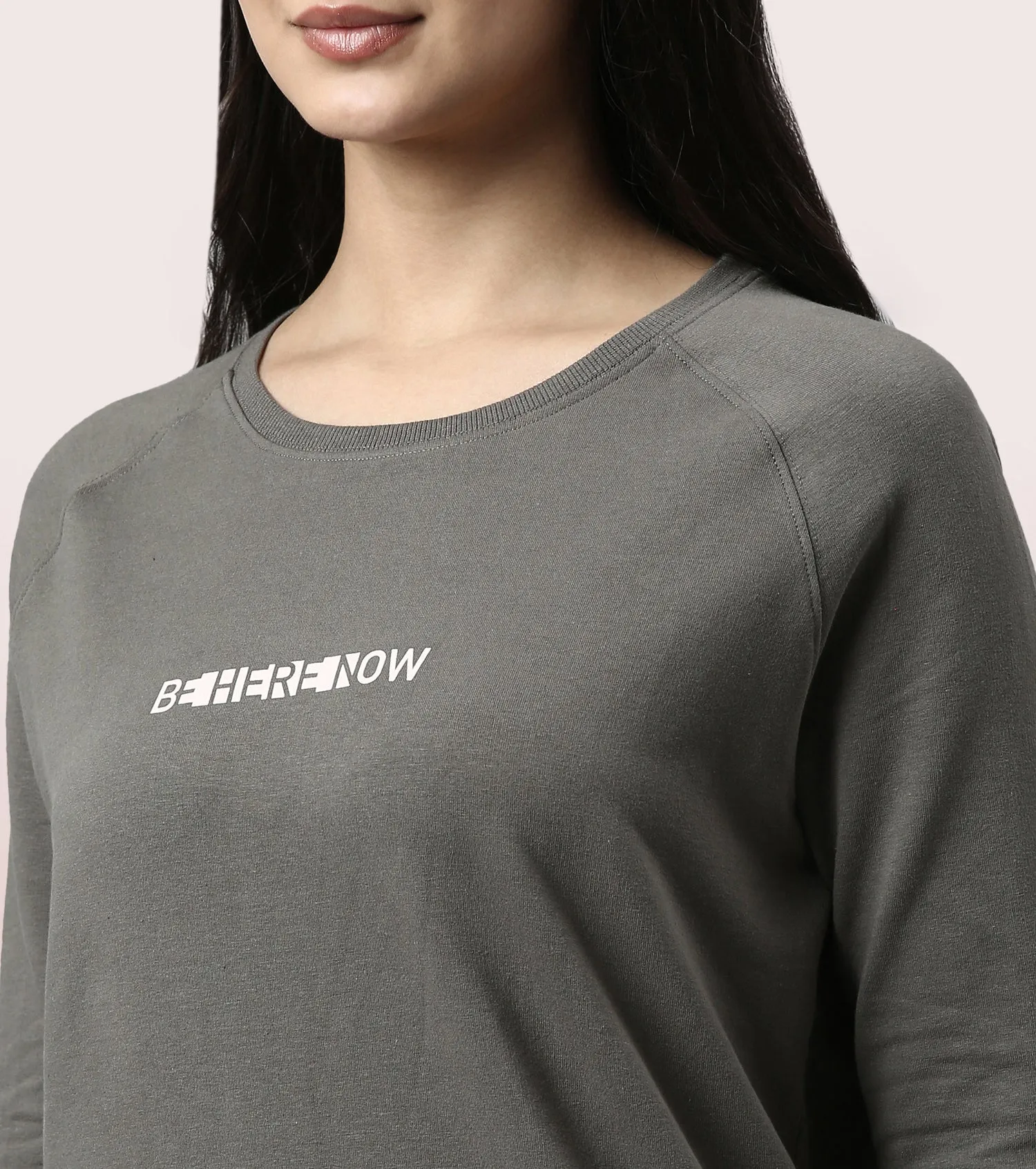 Basic Sweat | Long Sleeve Basic Pop Over Sweatshirt With Mindful Graphic