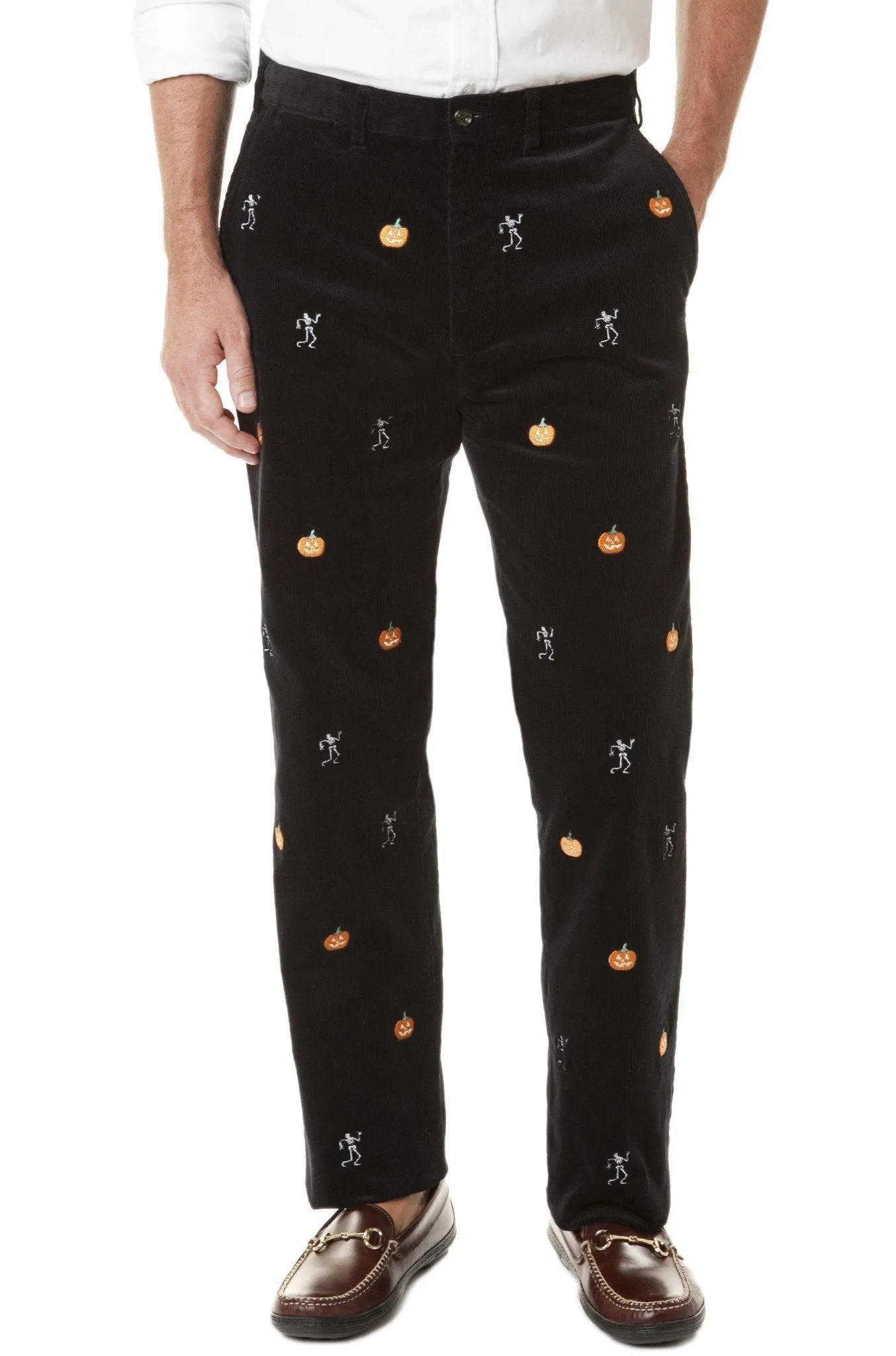 Beachcomber Corduroy Pant Black with Skeleton and JackOLantern