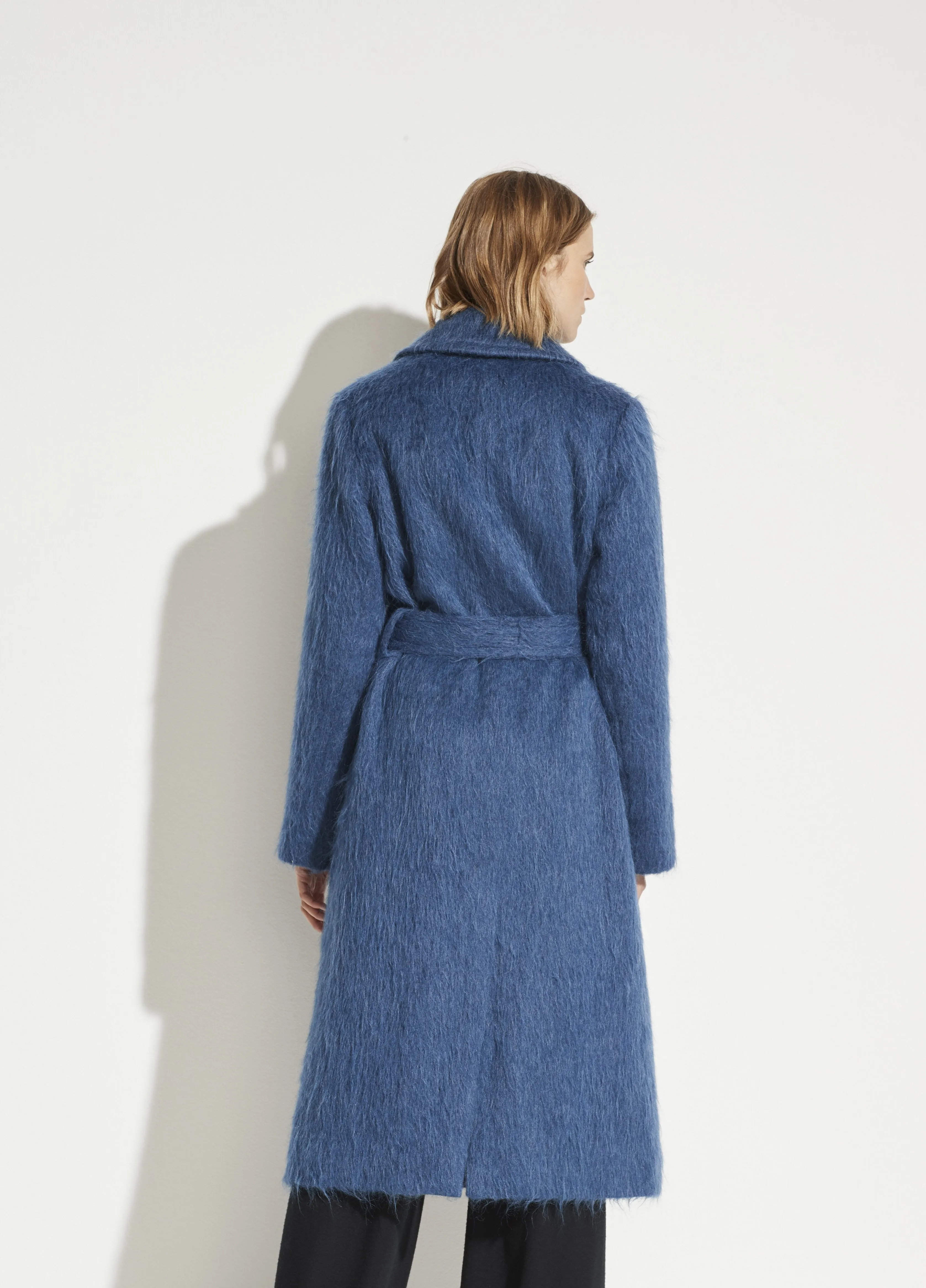 Belted Slim Coat in Dark Azurite