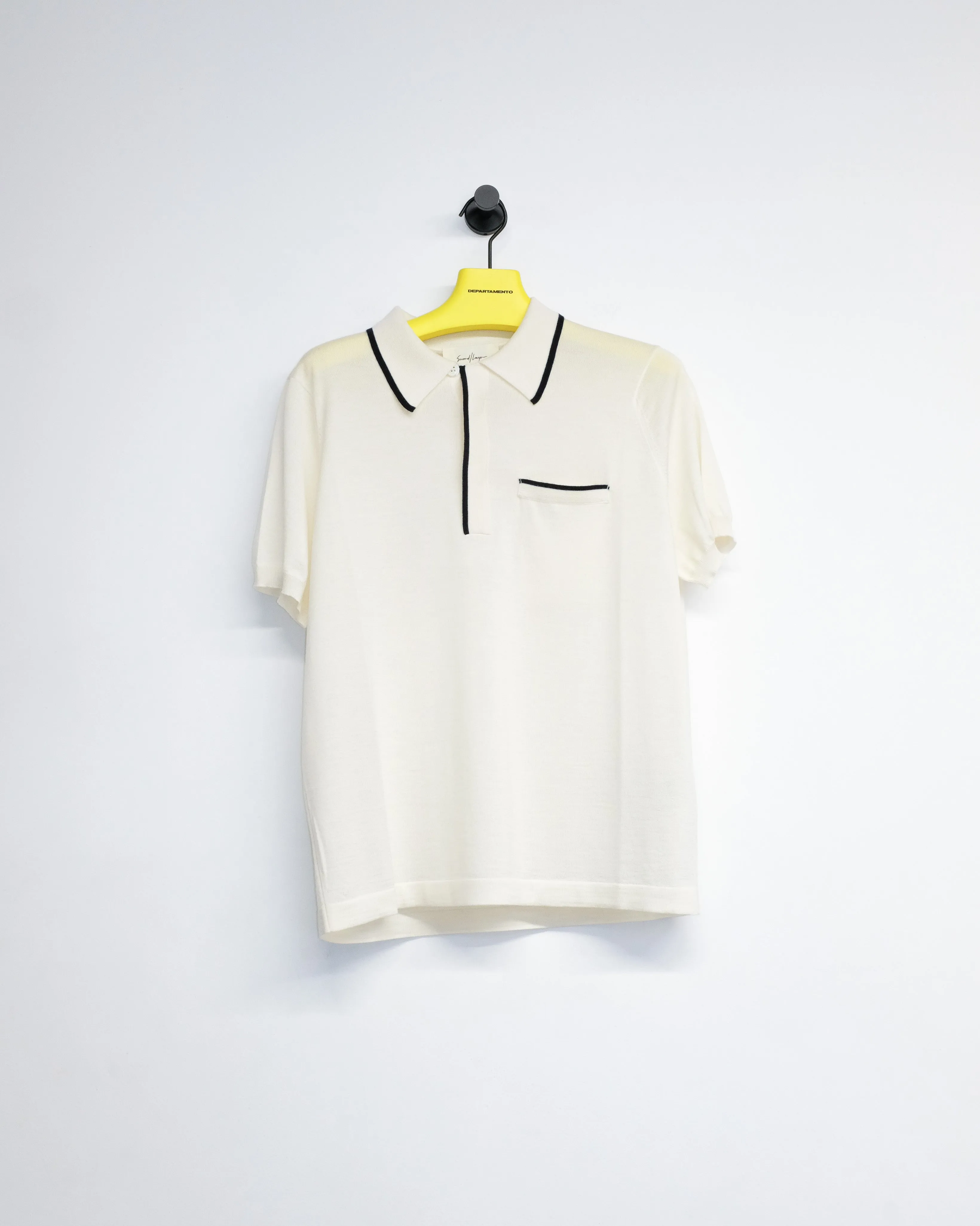 Black & Ivory Wool/Cashmere Pablito Polo