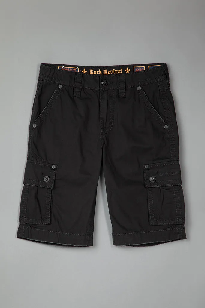 BLACK CARGO SHORTS