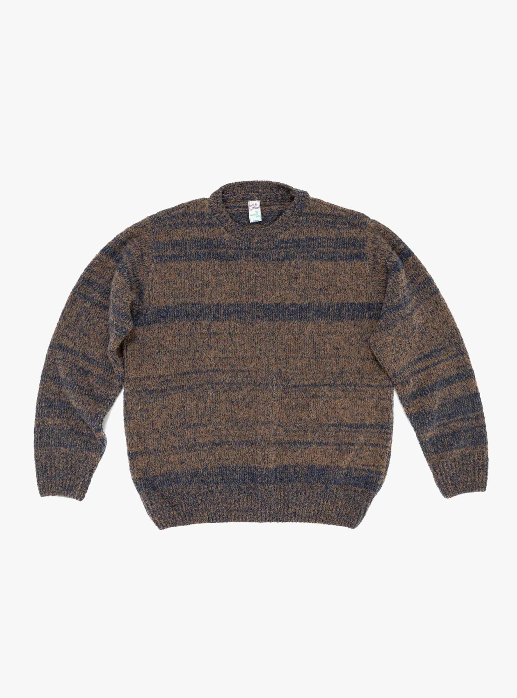 Boucle Crew Blue & Camel