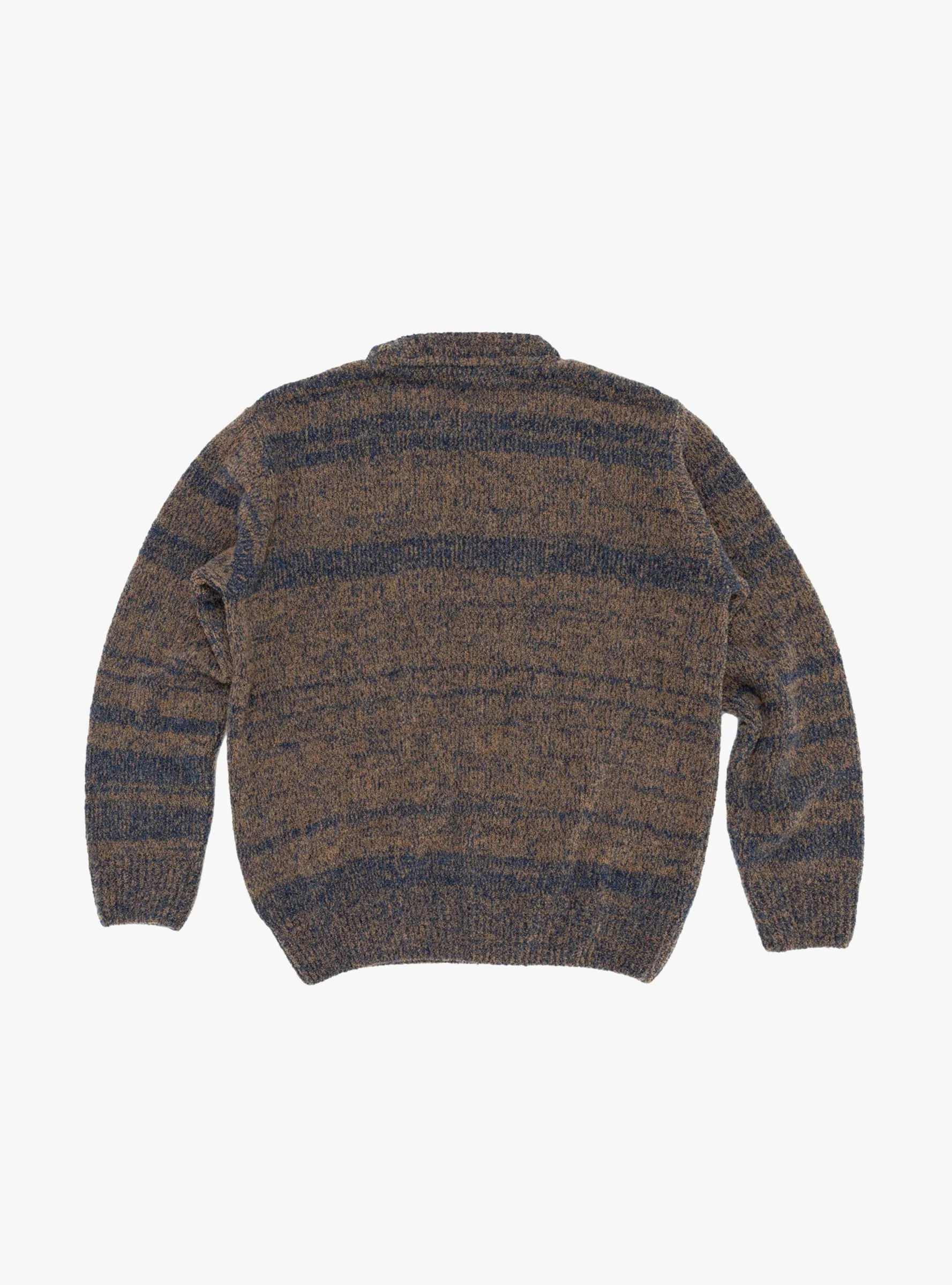 Boucle Crew Blue & Camel