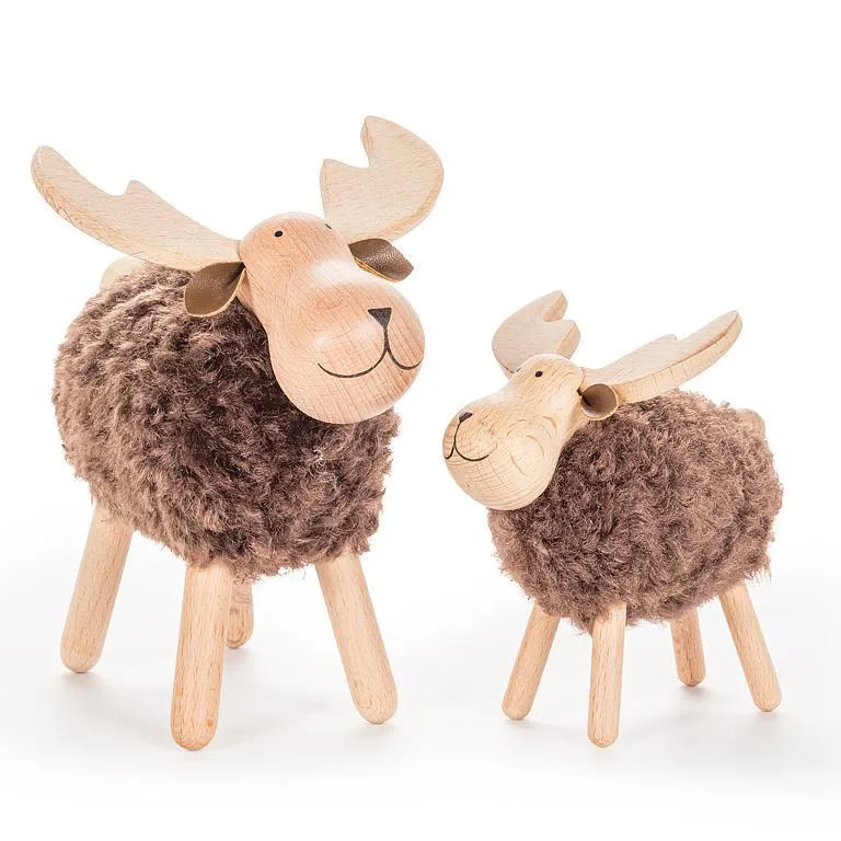 Brown Woolly Moose Decor