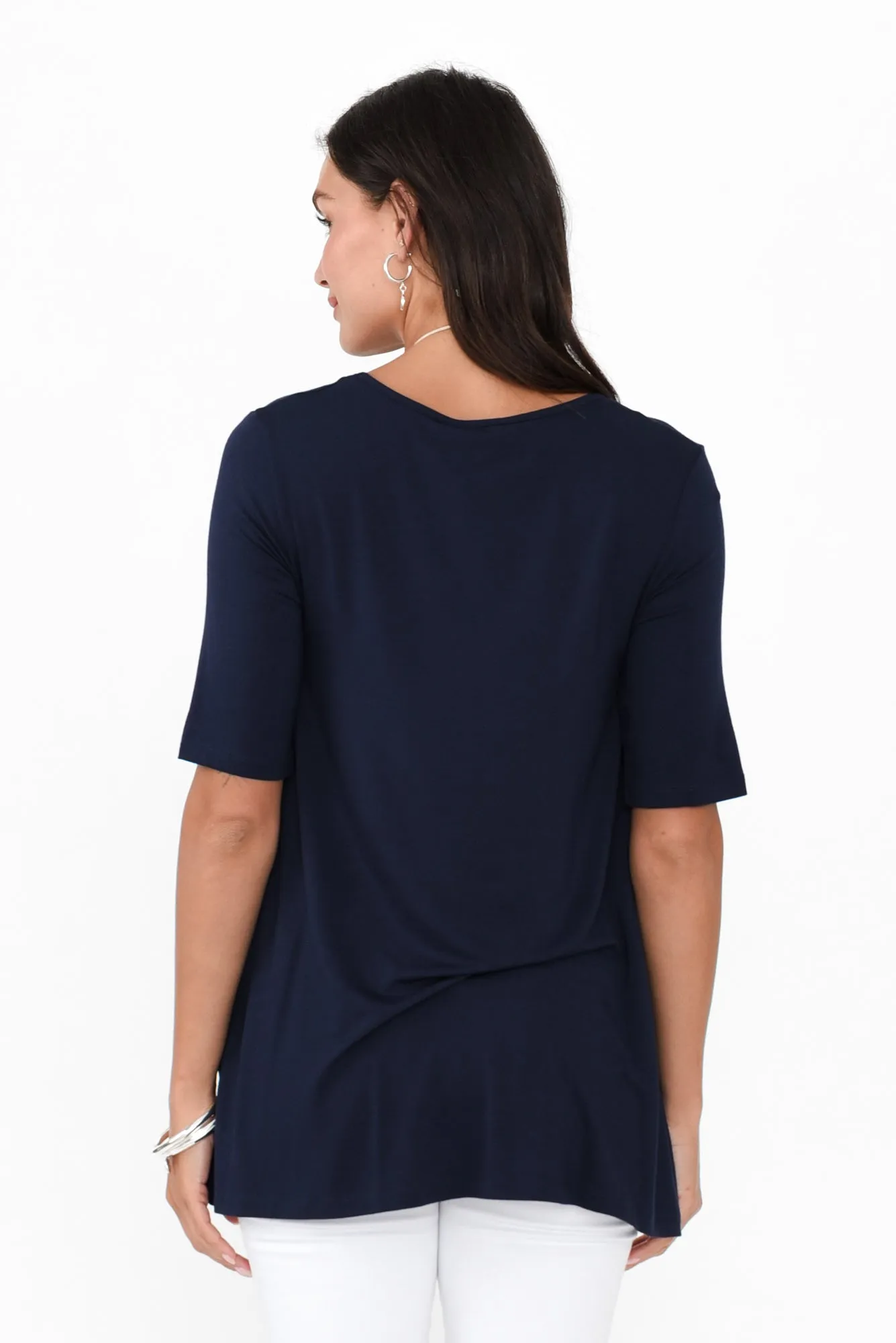 Carter Navy Bamboo Tunic Top