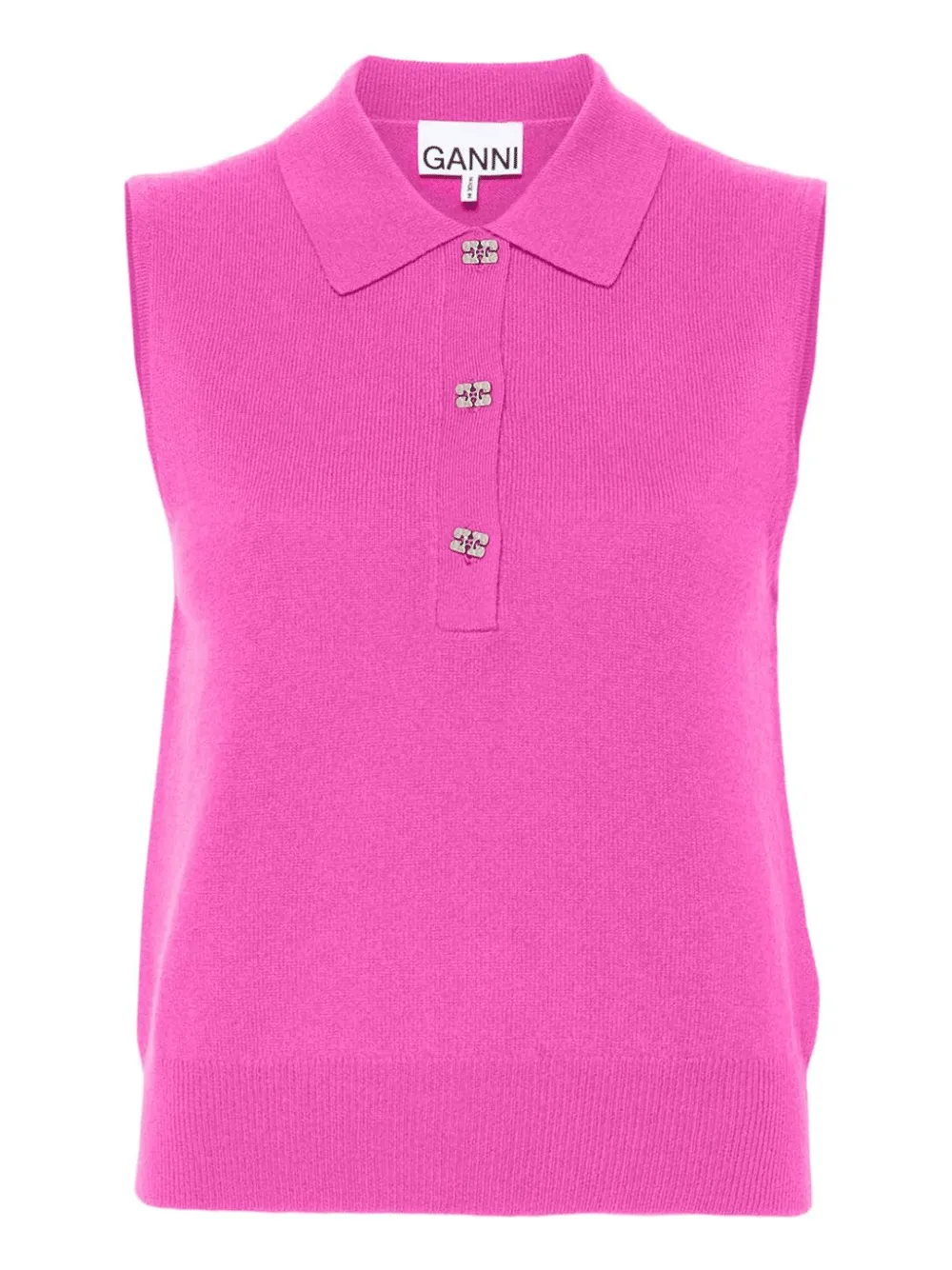 Cashmere Mix Sleeveless Polo