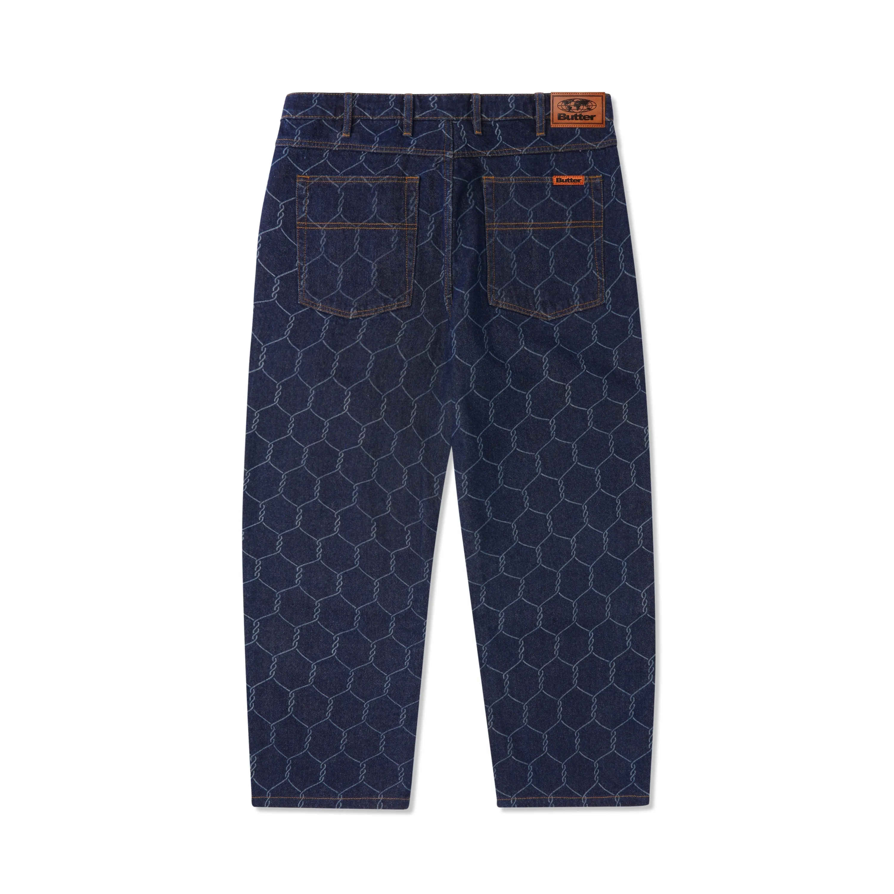 Chain Link Denim Jeans, Dark Indigo