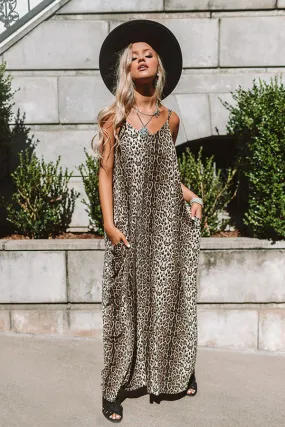 Chic City Style Leopard Maxi In Brown