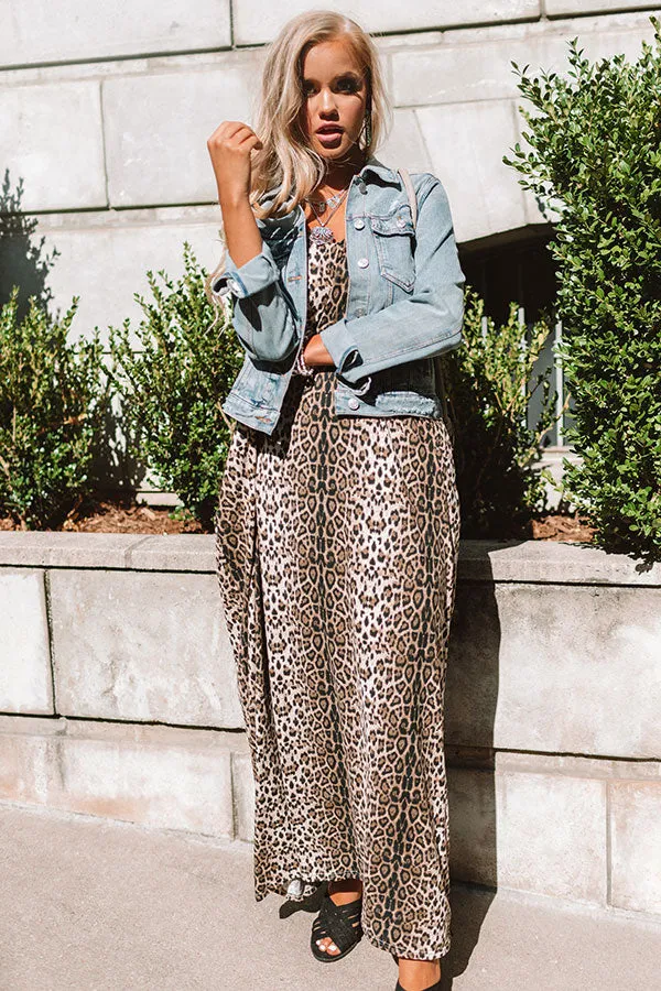 Chic City Style Leopard Maxi In Brown