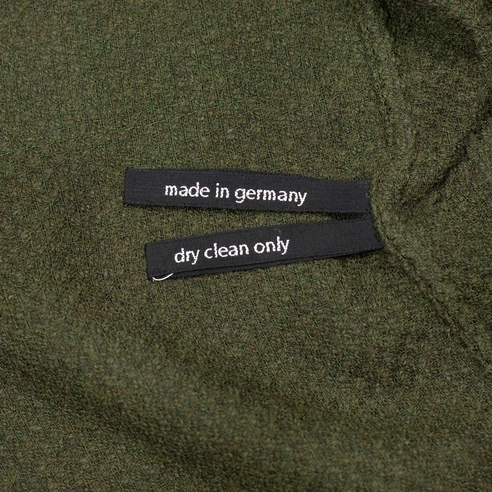 Chore coat in moss green crosshatch wool