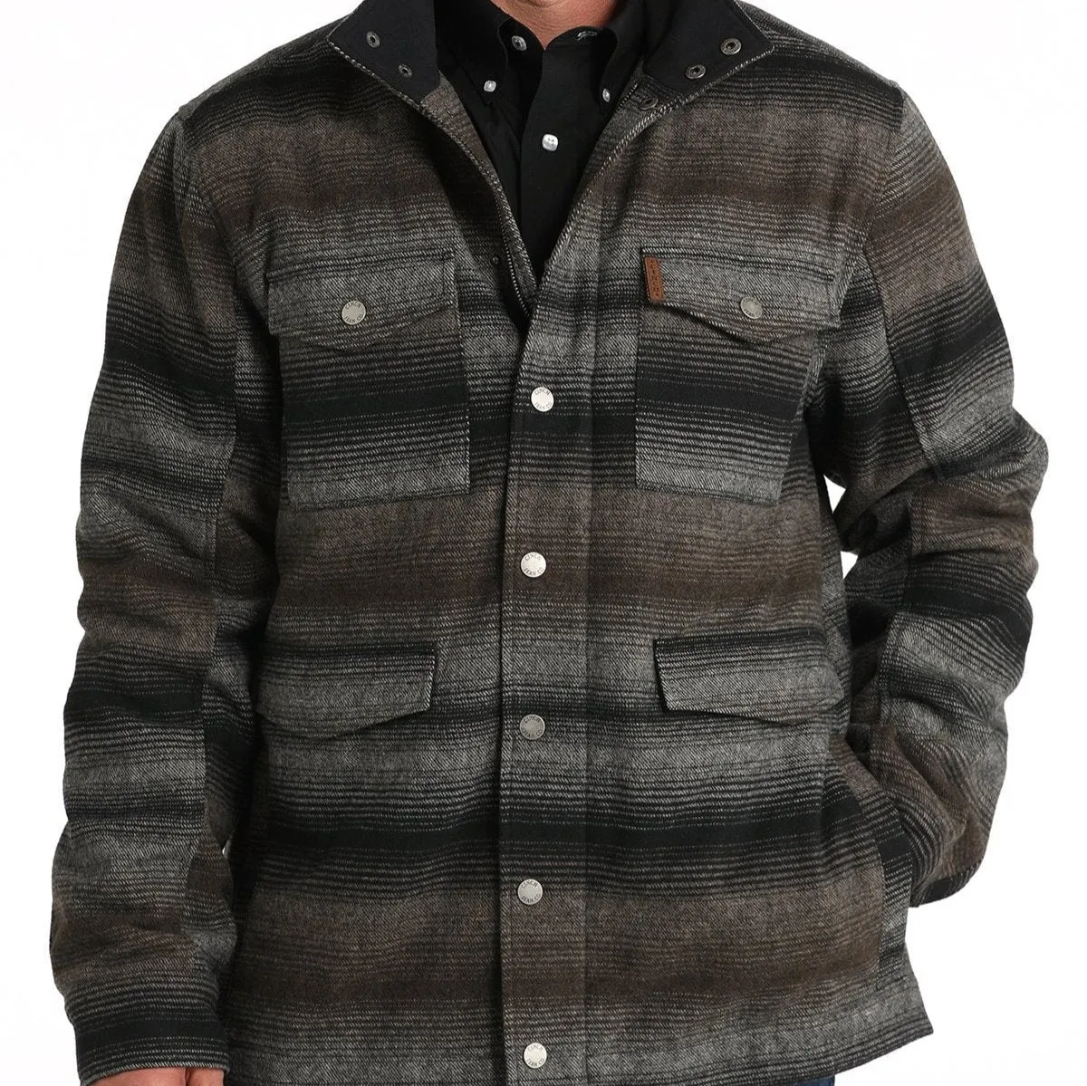 Cinch Men's Southwest Striped Frontier Coat in Gray