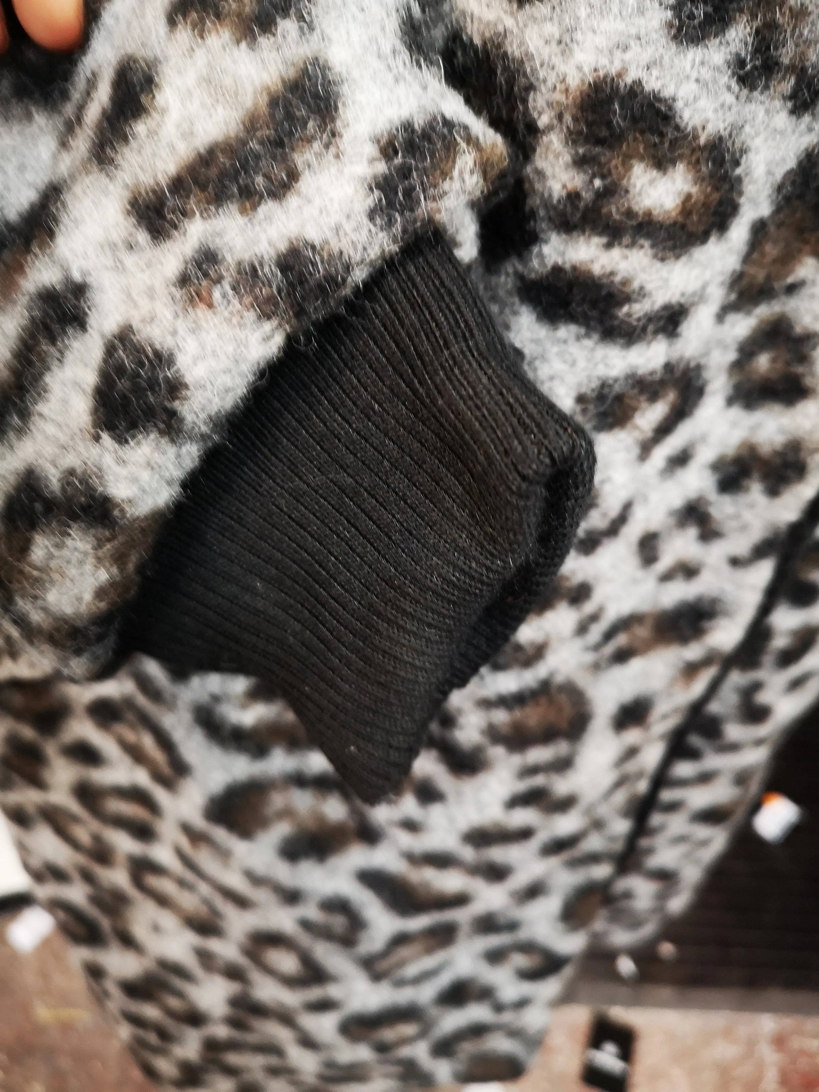 COAT FUR LINING - WOOL COATING animal print